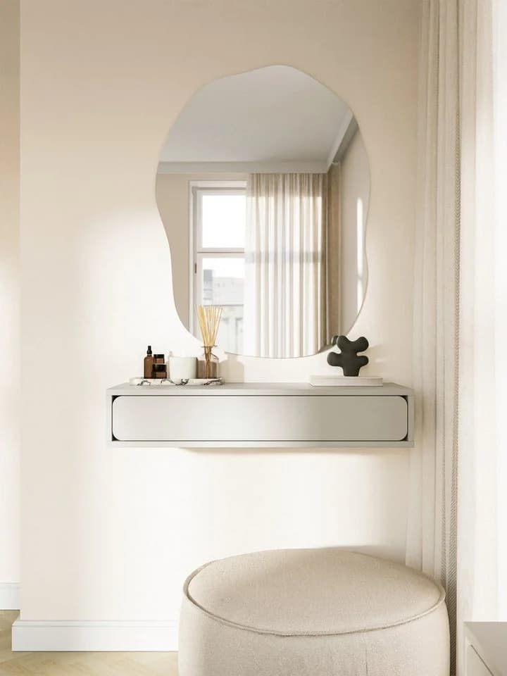 Selsey Konsolentisch WUWU Hängekonsole mit Schublade Graubeige Modern - Bild 2