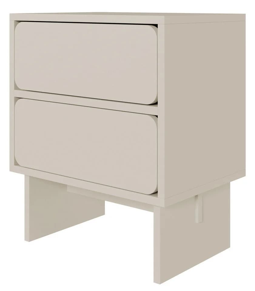 Selsey Nachttisch WUWU Graubeige 2 Schubladen Push-to-Open - Bild 3