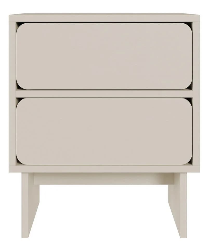 Selsey Nachttisch WUWU Graubeige 2 Schubladen Push-to-Open - Bild 4