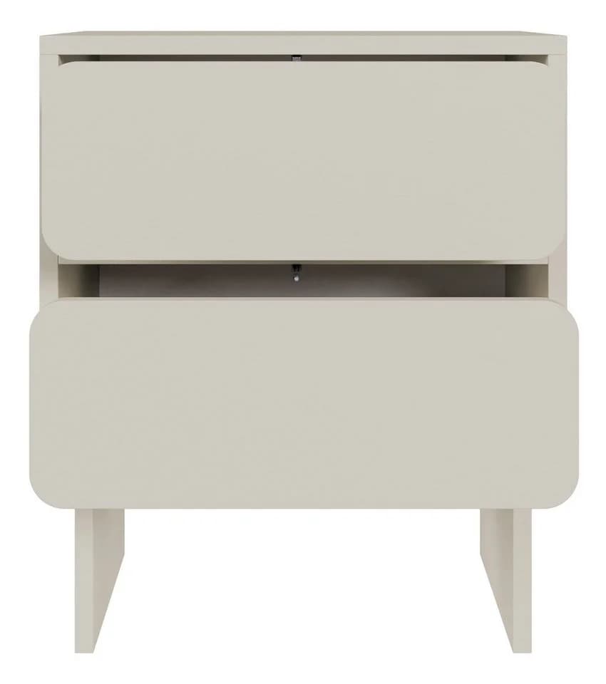 Selsey Nachttisch WUWU Graubeige 2 Schubladen Push-to-Open - Bild 5