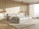 Selsey Polsterbett ALEGRE mit Bettkasten und wasserfestem Samtbezug Hellbeige Bild 1