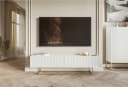 Selsey TV-Schrank VELDIO 175 cm Weiß Riffel-Optik Bild 1