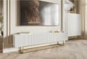 Selsey TV-Schrank VELDIO 175 cm Weiß Riffel-Optik Bild 3