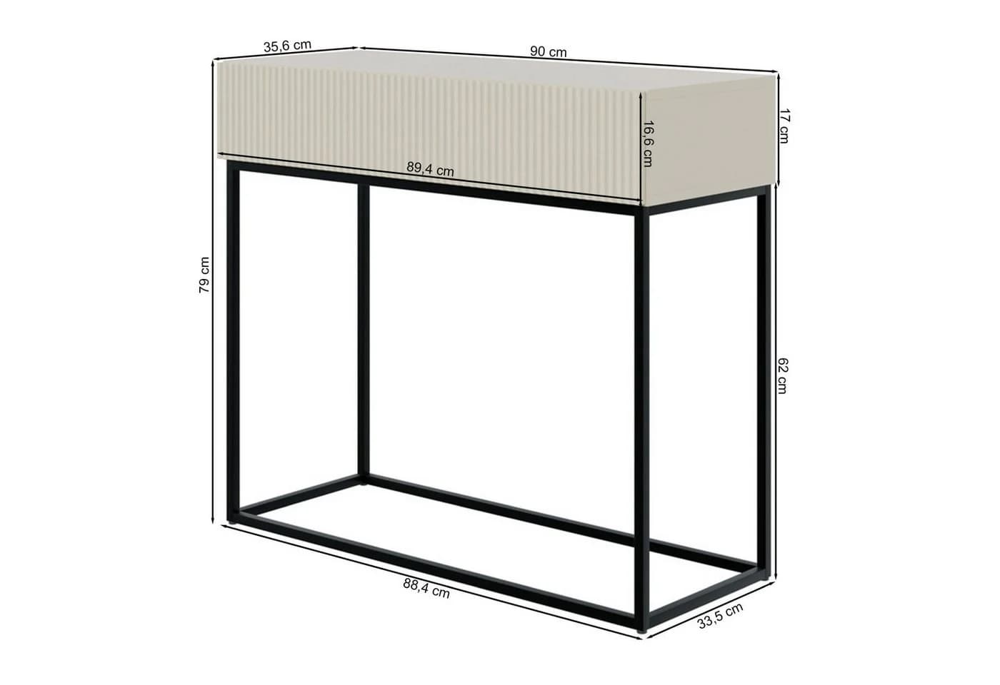 Selsey VELDIO Konsolentisch mit Schublade & Metallgestell - Bild 4