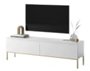 Selsey TV-Schrank BEMMI 2-türig Weiß Gold Metallgestell Bild 2