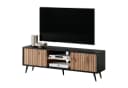 Selsey TV-Schrank BELLO Schwarz Lamellenfronten LED Bild 2