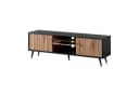 Selsey TV-Schrank BELLO Schwarz Lamellenfronten LED Bild 3