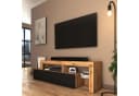 Selsey TV-Schrank ASTEN Asymmetrisches Lowboard Wotan-Eiche Schwarz Bild 2