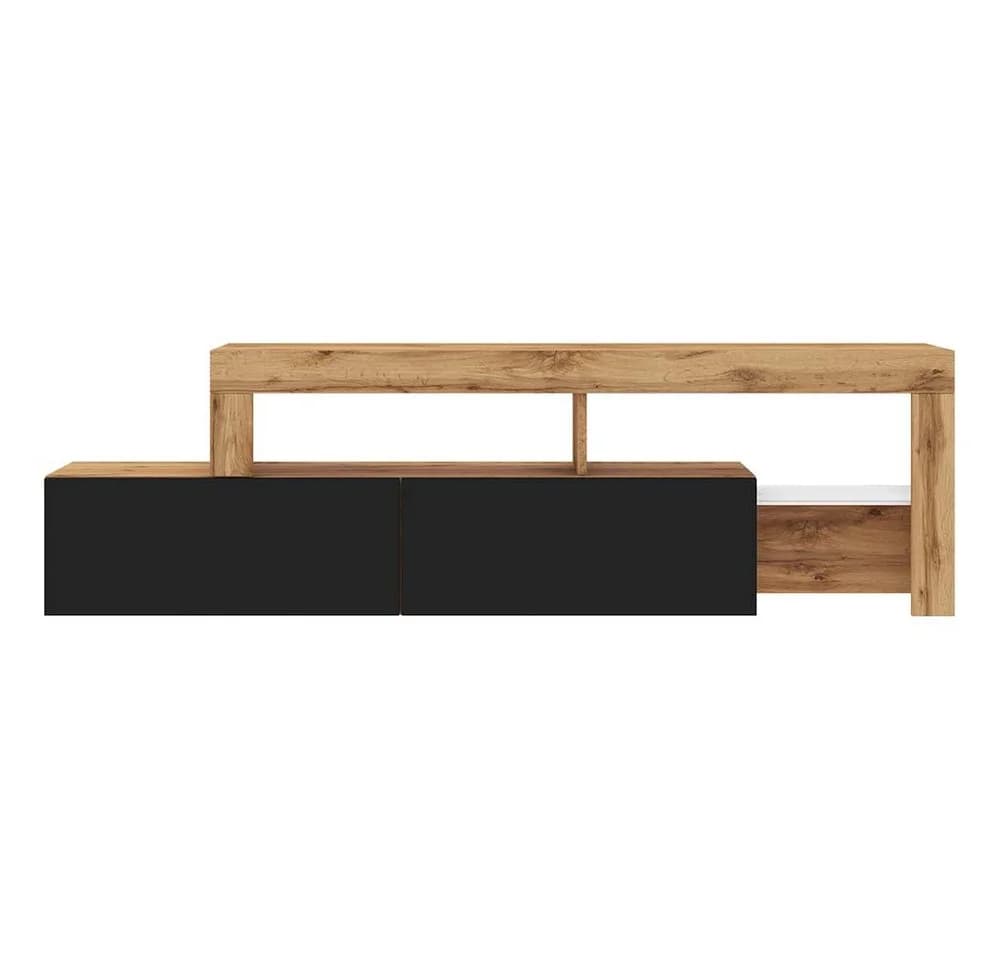 Selsey TV-Schrank ASTEN Asymmetrisches Lowboard Wotan-Eiche Schwarz - Bild 5
