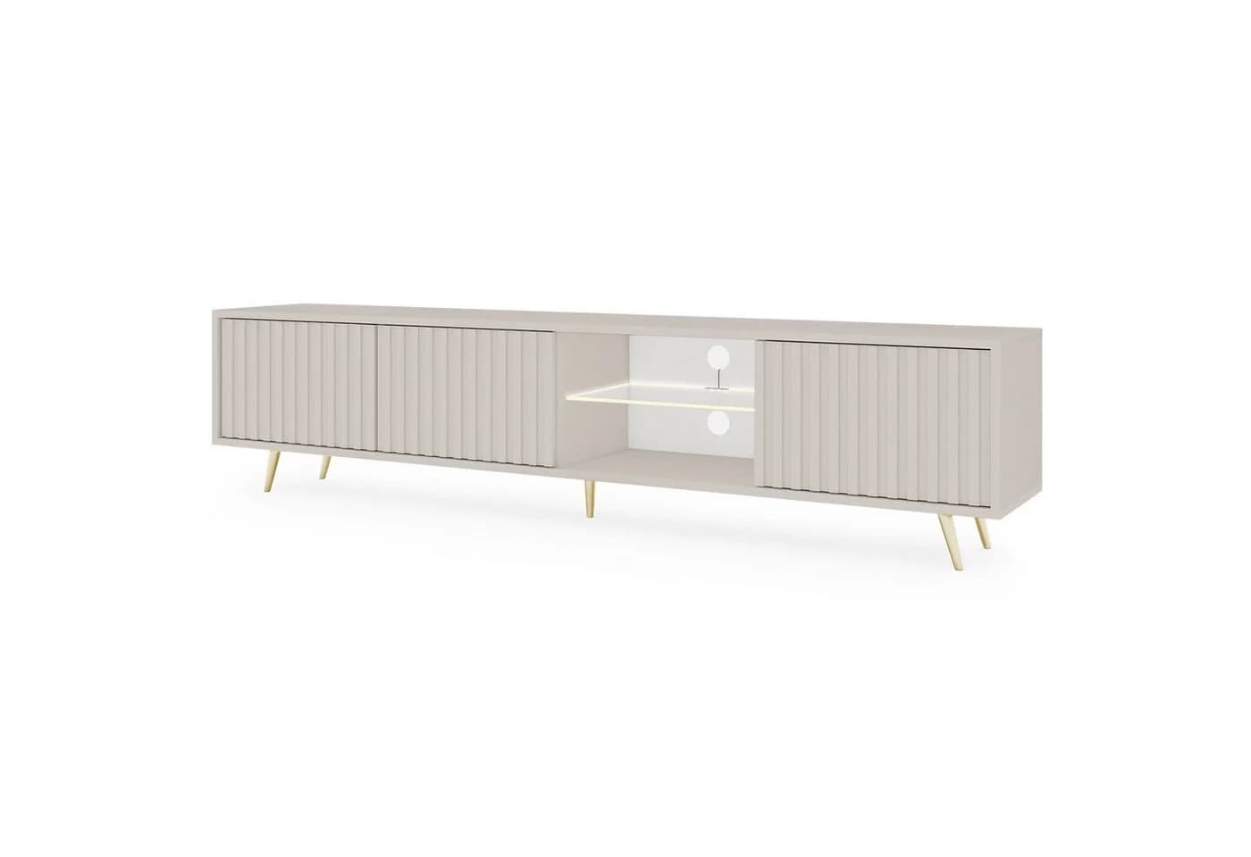Selsey TV-Schrank BELLO mit goldenen Füßen und LED - Bild 4