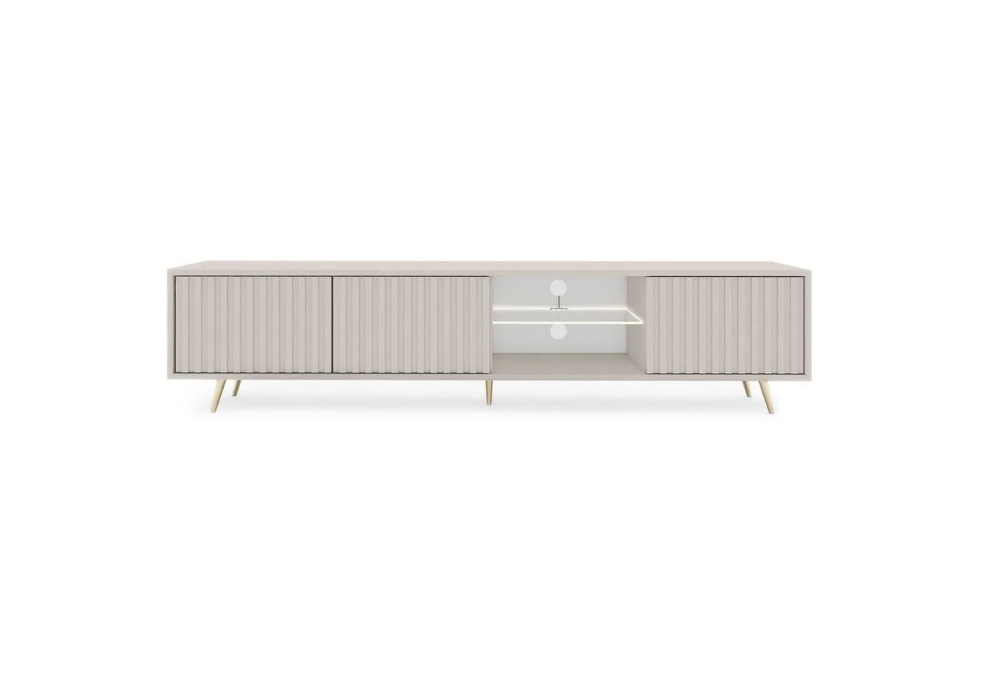 Selsey TV-Schrank BELLO mit goldenen Füßen und LED - Bild 5