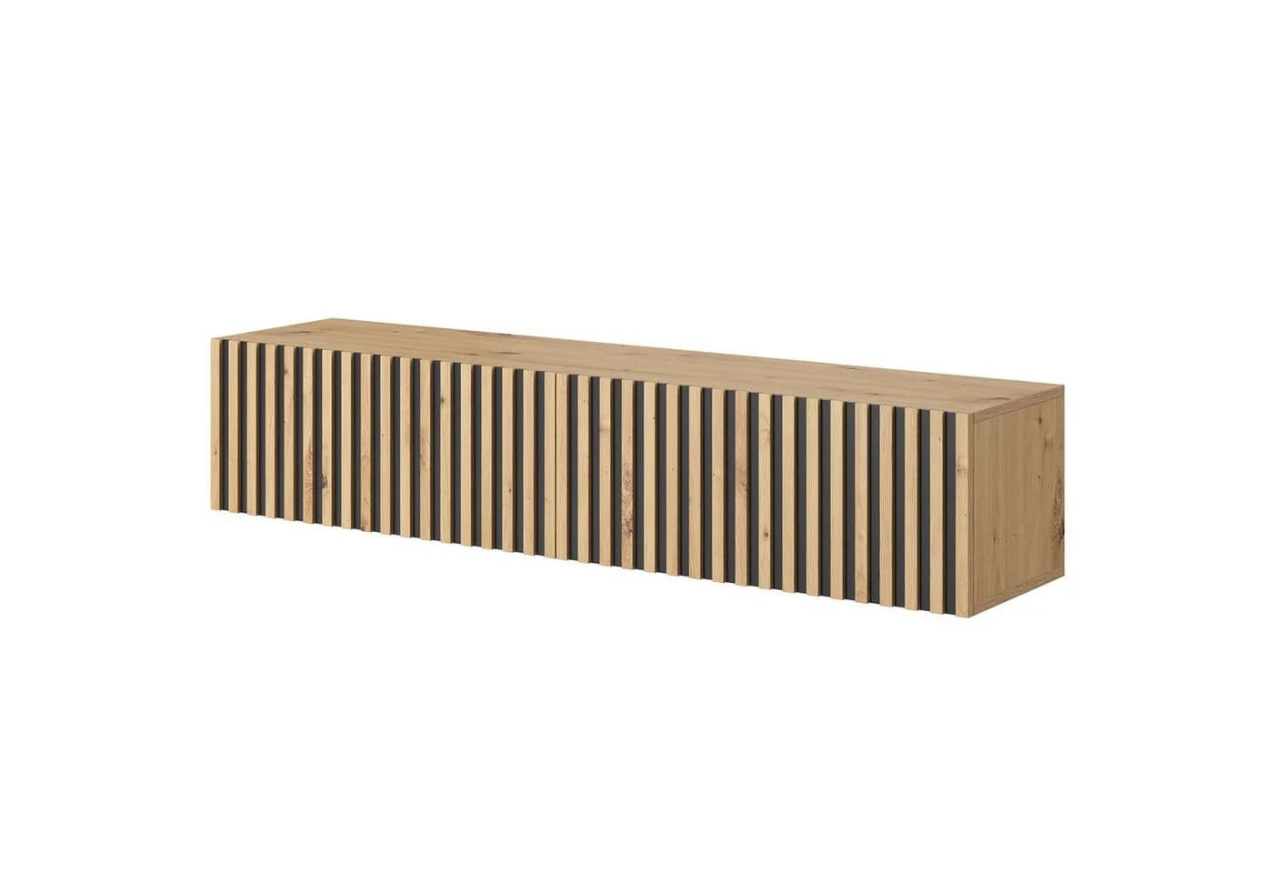 Selsey TV-Schrank TELIRE Hängend Matt Beige Lamellenfronten - Bild 3