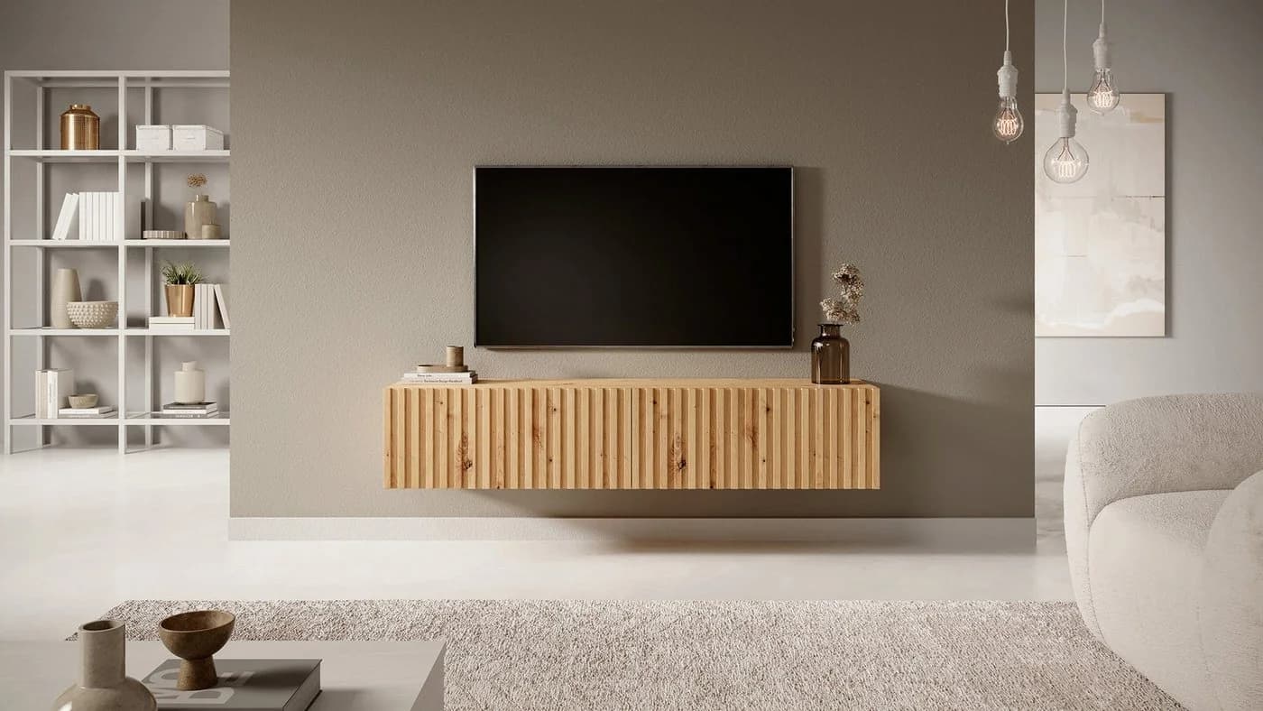 Selsey TV-Schrank TELIRE Hängend Matt Beige 2 Fächer - Bild 2