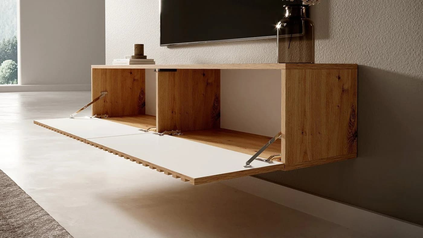 Selsey TV-Schrank TELIRE Hängend Matt Beige 2 Fächer - Bild 5