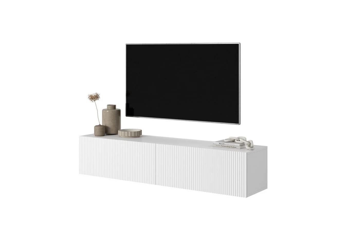 Selsey TV-Schrank VELDIO Kompaktes Hängeboard geriffelt Push-to-Open Matt - Bild 2
