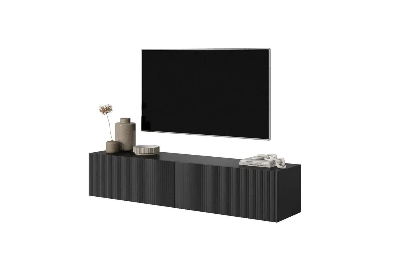 Selsey TV-Schrank VELDIO Hängeboard Matt Schwarz Push-to-Open - Bild 2
