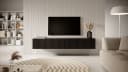 Selsey TV-Schrank VELDIO Hängeboard geriffelt Push-to-Open Matt Schwarz Bild 1