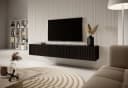 Selsey TV-Schrank VELDIO Hängeboard geriffelt Push-to-Open Matt Schwarz Bild 3