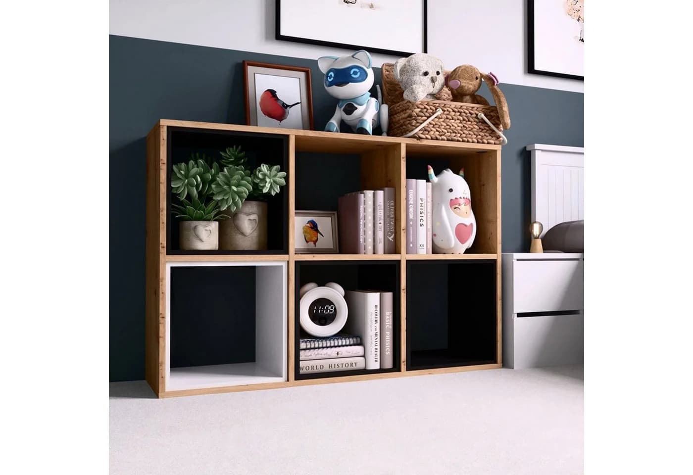 Selsey Standregal MALAX Beige Modernes Regal mit 4, 6 oder 8 Fächern