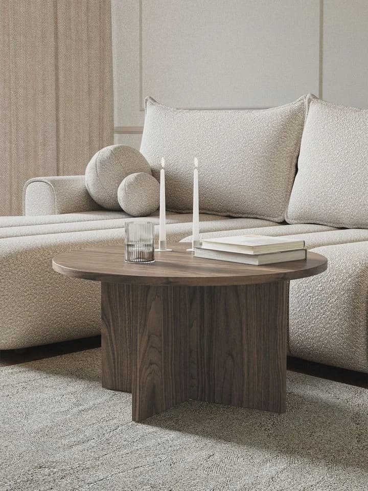 Selsey Couchtisch Ovo, Couchtisch rund mit Holznachbildung, 76 cm - Bild 2
