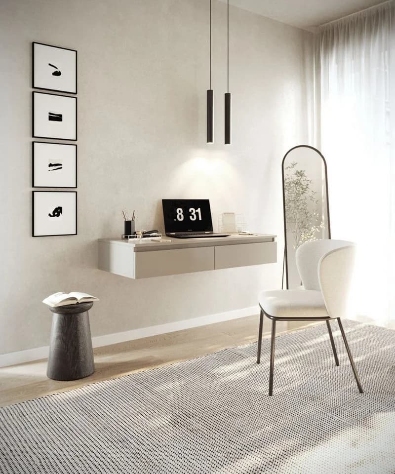 Selsey Schminktisch BEMMI Wandhängend Grau Beige Matt
