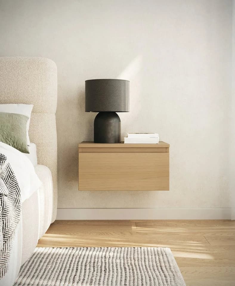 Selsey Wandnachttisch BEMMI Matt Beige mit Schublade - Bild 2