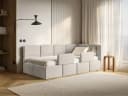 Selsey Kinderbett CLOUDY mit Bettkasten und Rausfallschutz in Beige Samt Bild 1