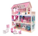 LA CUTE Puppenhaus 3-stöckig mit LED-Beleuchtung und Holzmöbeln Bild 2