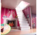 LA CUTE Puppenhaus 3-stöckig mit LED-Beleuchtung und Holzmöbeln Bild 4