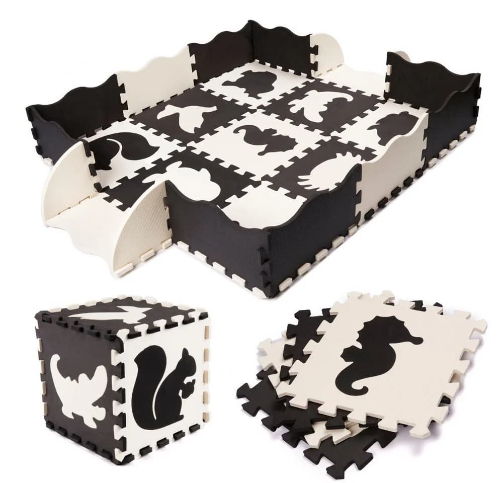 Ikonka Kinderpuzzle Matte Schwarz/Weiß EVA Schaumstoff - Bild 2
