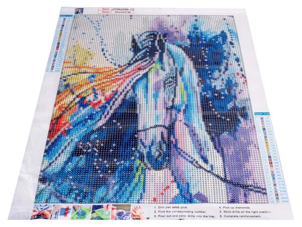 Ikonka 5D Diamond Painting DIY Set Mosaik Pferd 30x40cm - Bild 4