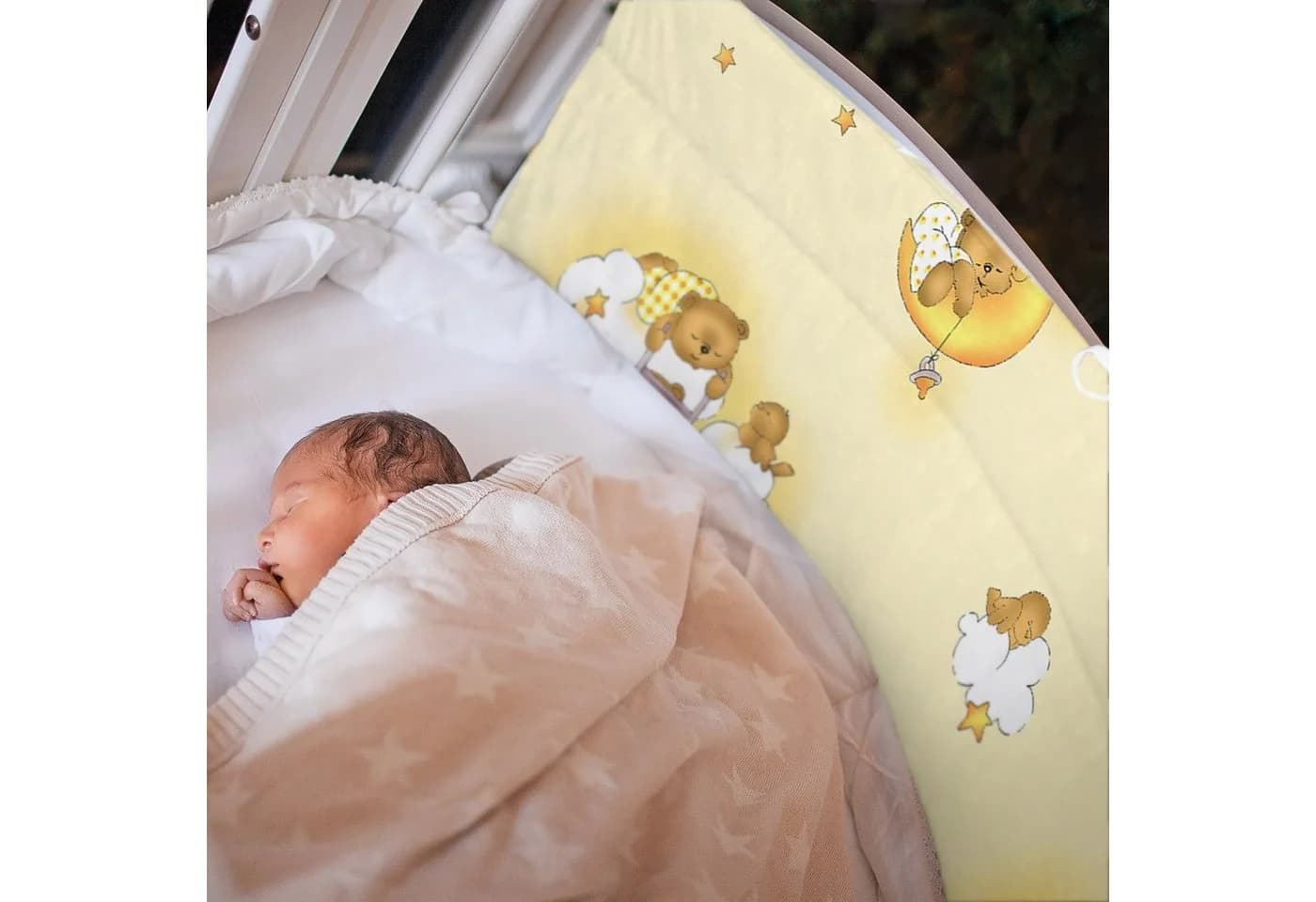 Amilian Bettnestchen Bettumrandung Beige Schutz für Babybett - Bild 5