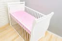 Amilian Spannbettlaken Rosa 100% Baumwolle Babybett Bild 1