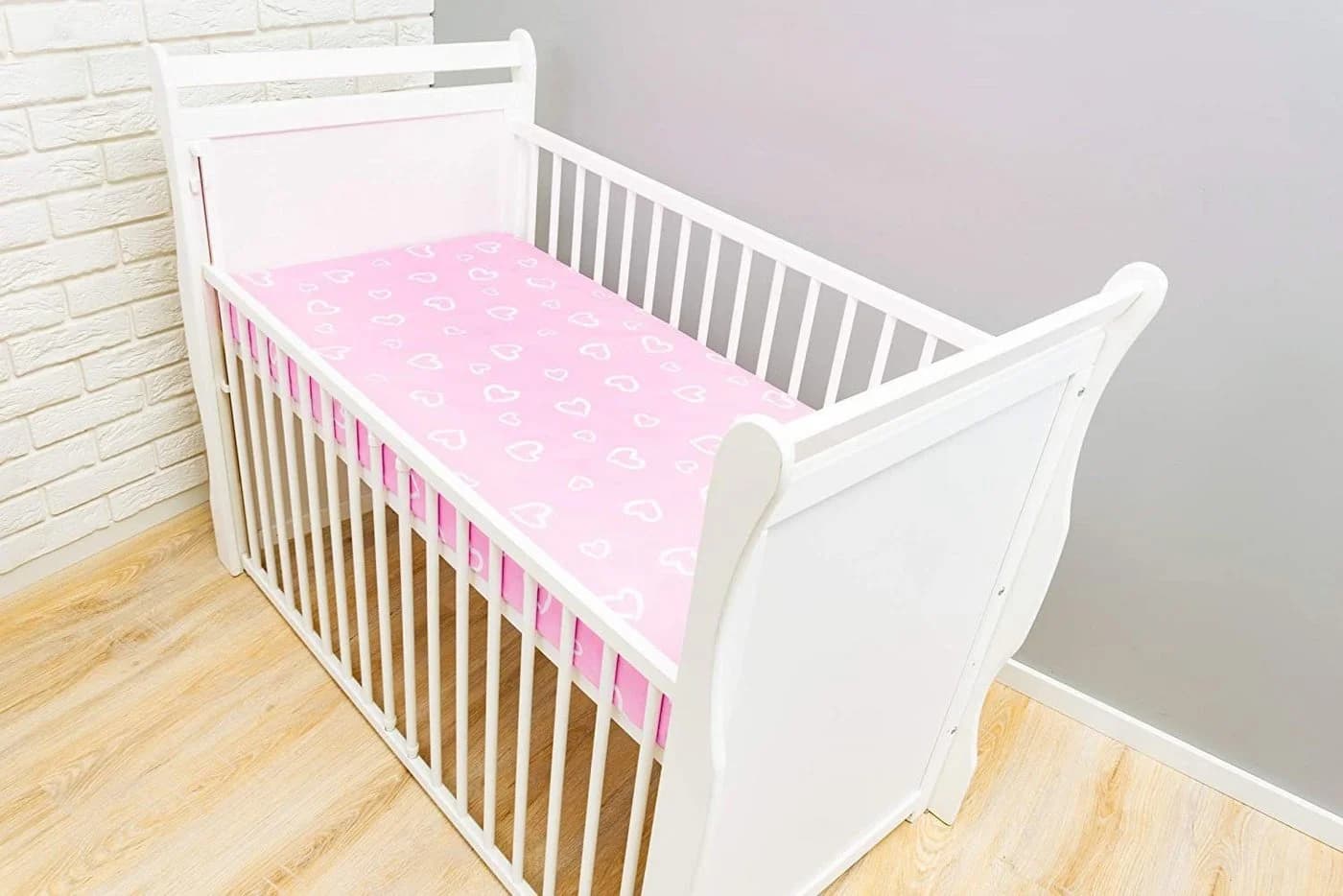 Amilian Spannbettlaken Rosa 100% Baumwolle Babybett