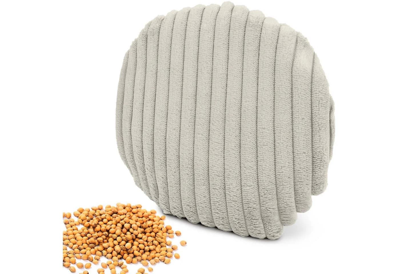 Amilian Kirschkernkissen Rund Beige Wärmekissen Ø16 cm - Bild 2