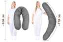 Amilian Stillkissenbezug 170 cm Grau Polyester mit Reißverschluss Bild 3