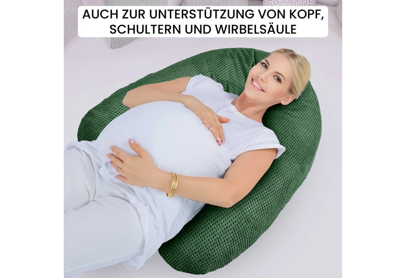 Amilian Stillkissen XXL 170 cm Grün Abnehmbarer Bezug - Bild 4