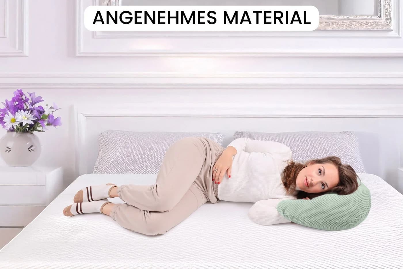 Amilian Stillkissenbezug Grün mit Reißverschluss - Bild 4