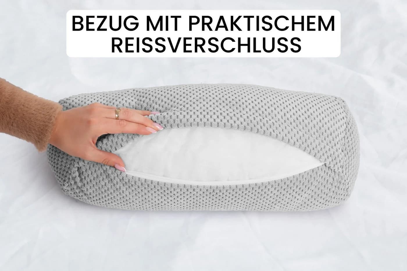 Amilian Nackenrolle Grau Abnehmbarer Bezug - Bild 3