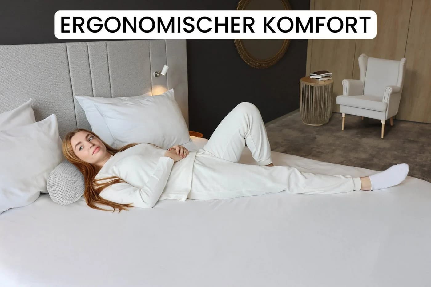 Amilian Nackenrolle Grau Abnehmbarer Bezug - Bild 5