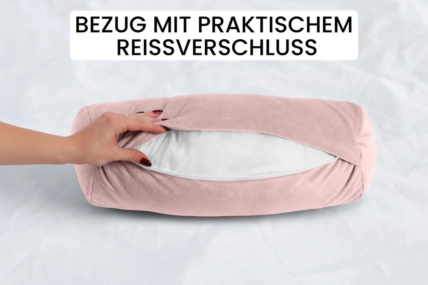 Amilian Nackenrolle 15x40 cm mit Bezug - Kissenrolle - Bettrolle - Nackenstütze - Bild 3