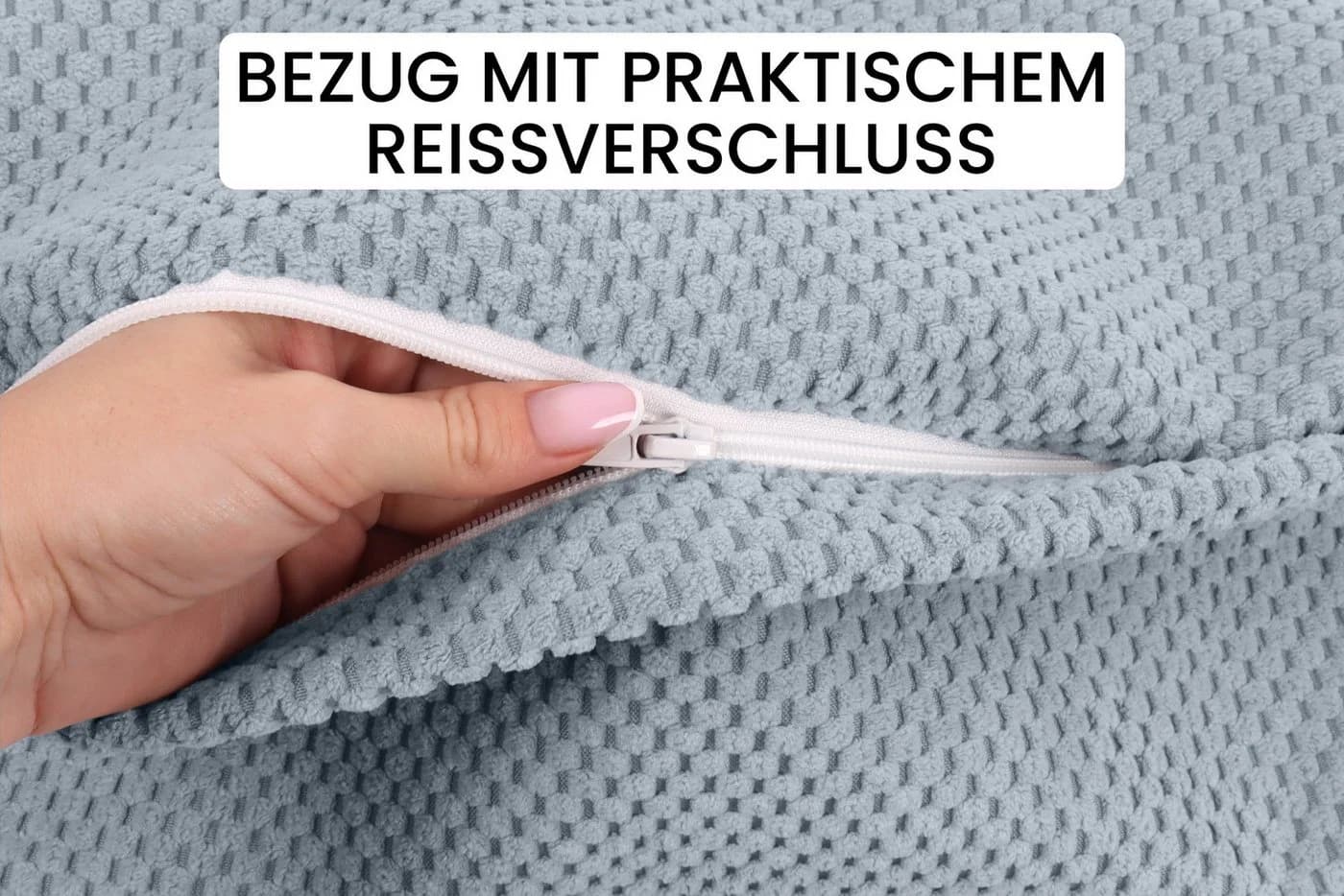 Amilian Nackenrollenbezug 15x40 cm - Ersatzbezug für Nackenrolle, Kissenrolle, Bettrolle - Bild 3