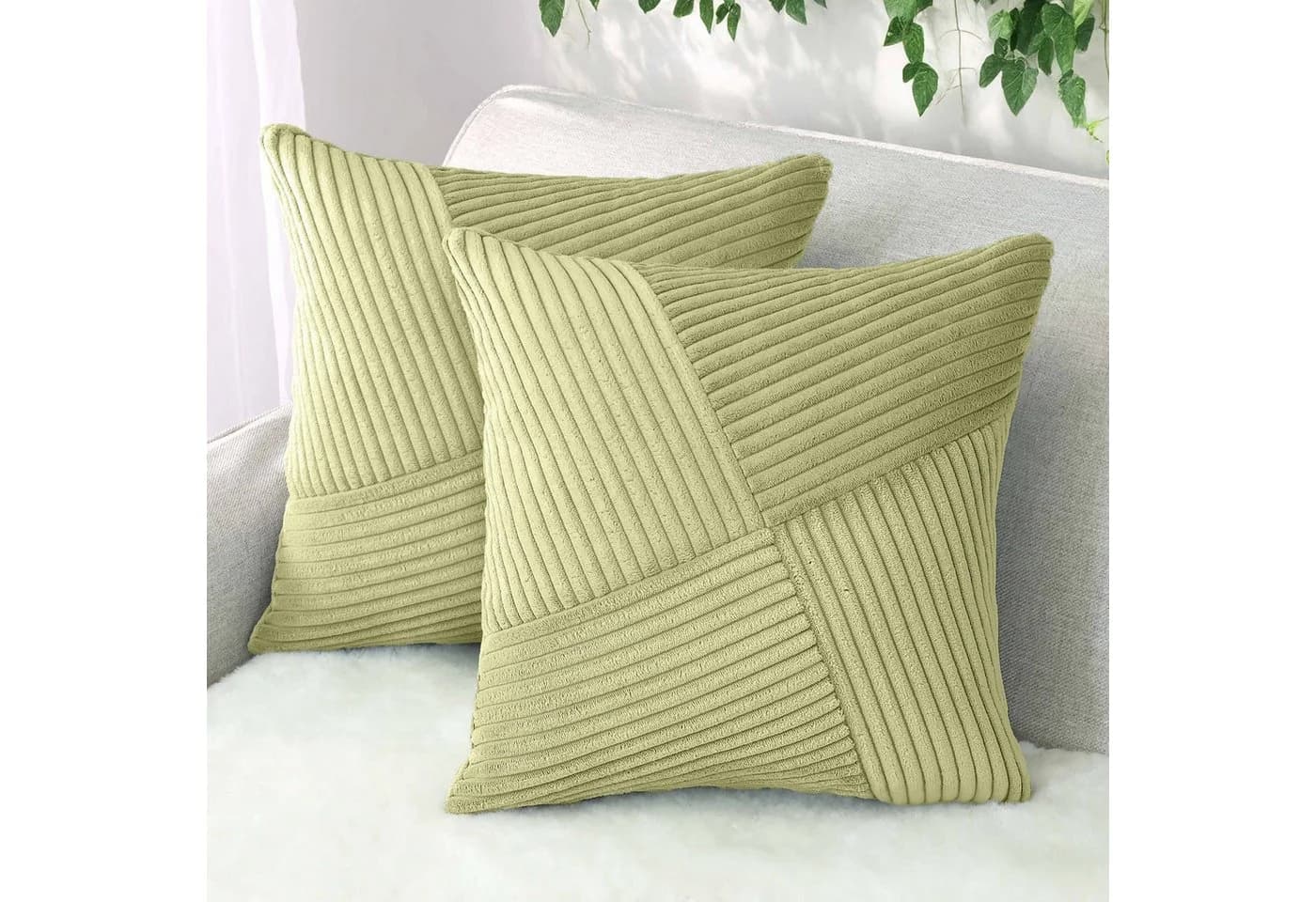 Amilian Kissenbezüge 2er Set 40x40 cm Kunststoff-Reißverschluss - Bild 3