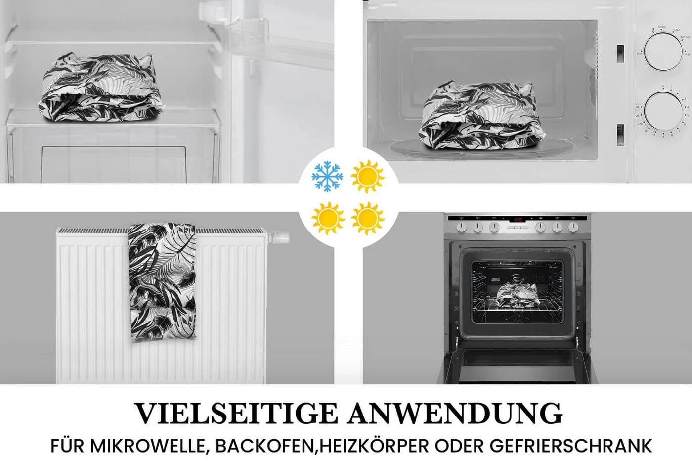 Amilian Kirschkernkissen Grau 55x20 cm Mikrowelle - Bild 3
