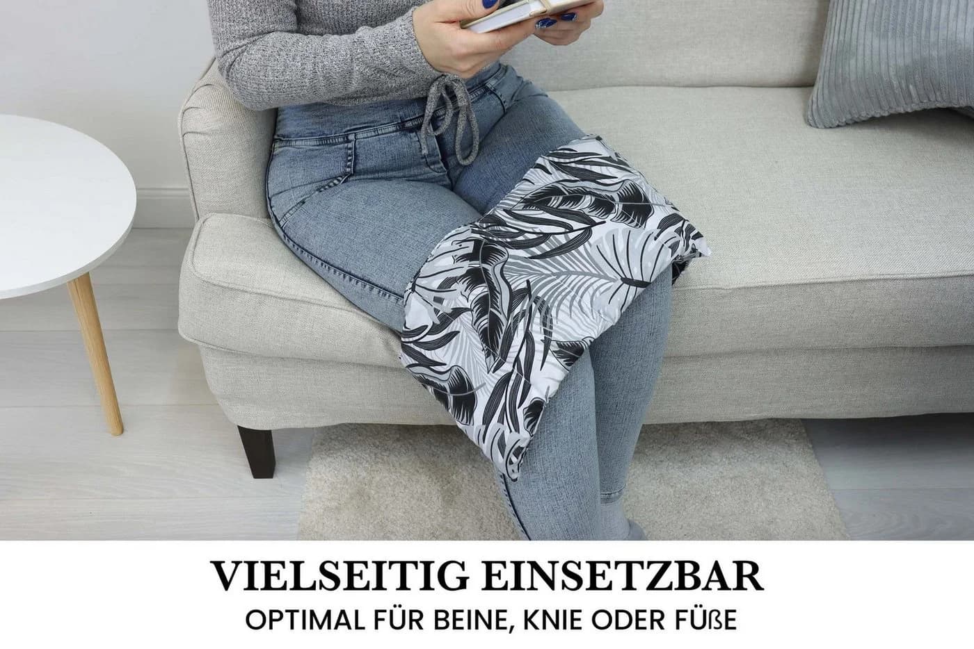 Amilian Kirschkernkissen Grau 55x20 cm Mikrowelle - Bild 5