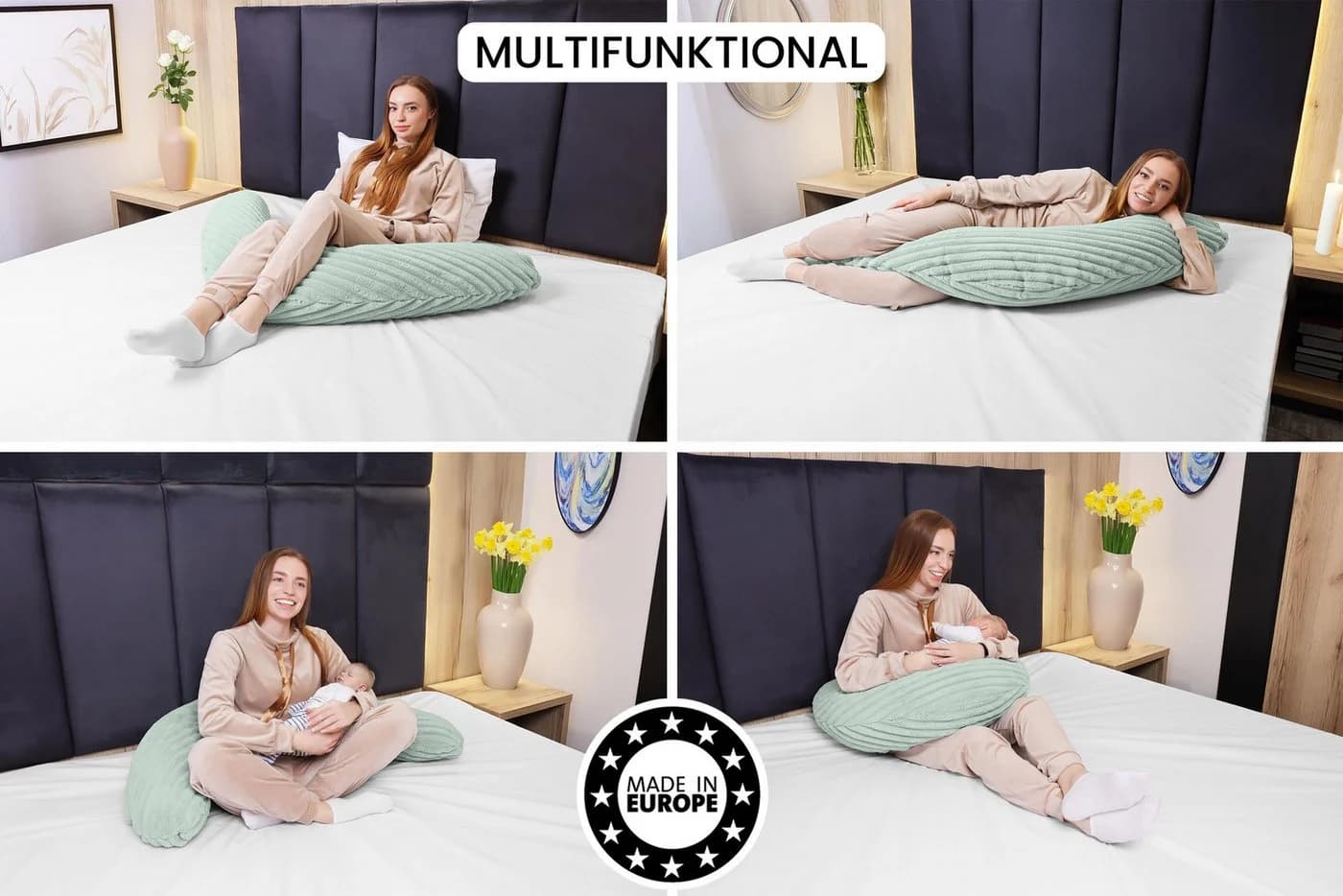Amilian Stillkissen XXL 170 cm Schwangerschaftskissen Seitenschläferkissen - Bild 5