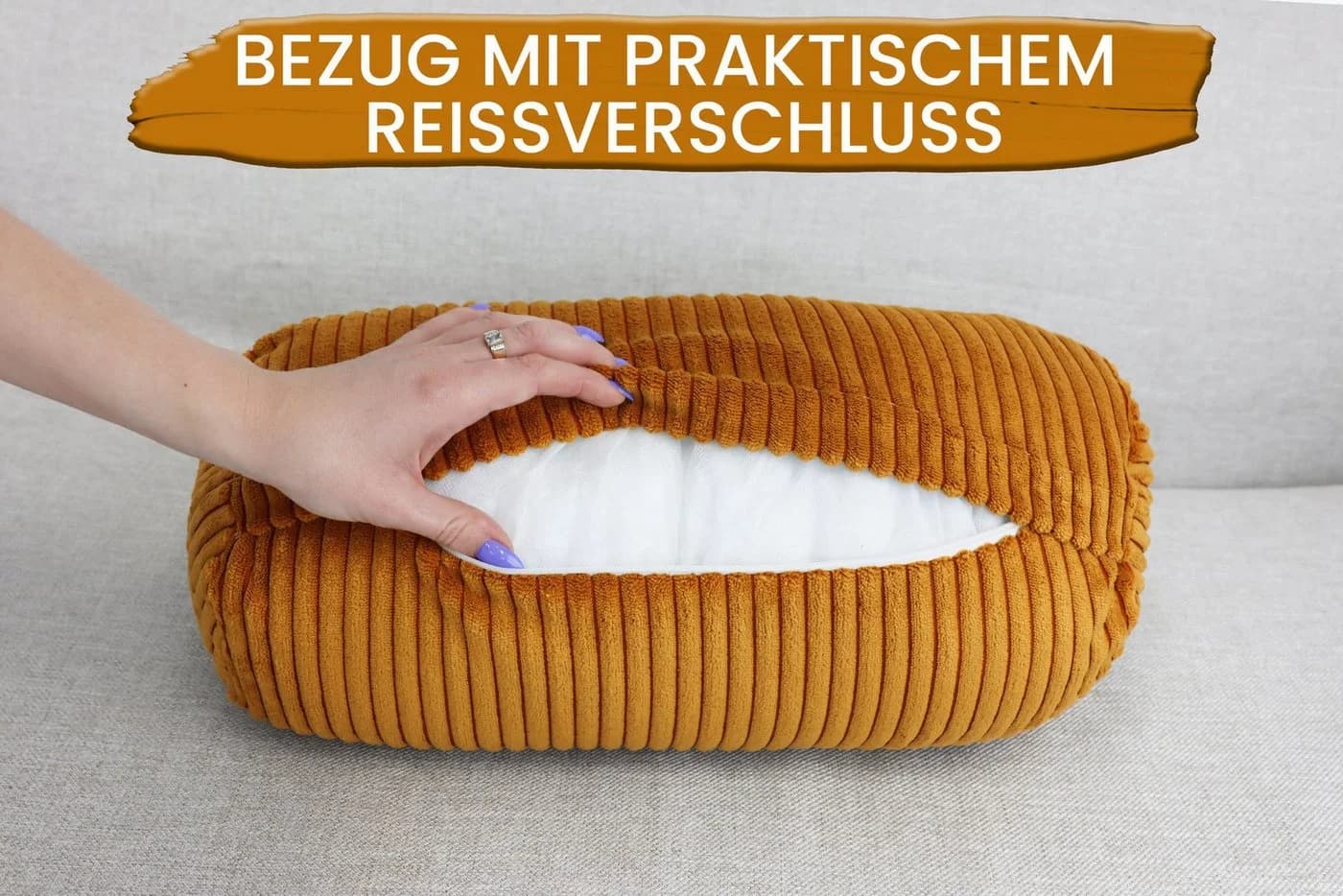 Amilian Nackenrolle mit Bezug 15 x 40 cm - Kissenrolle - Bild 3
