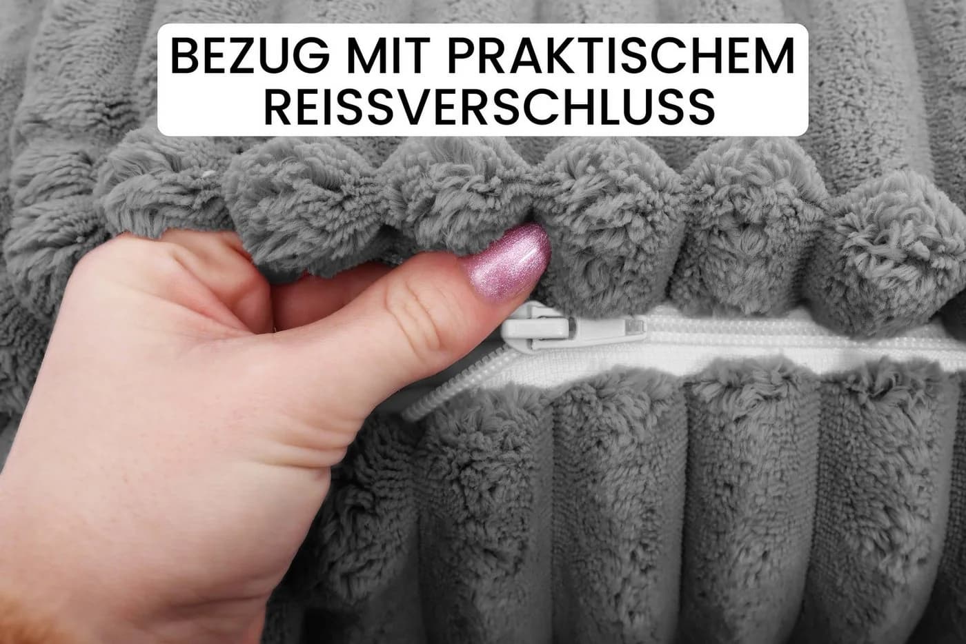 Amilian Nackenrolle 40x15 cm mit Bezug Grau - Bild 3