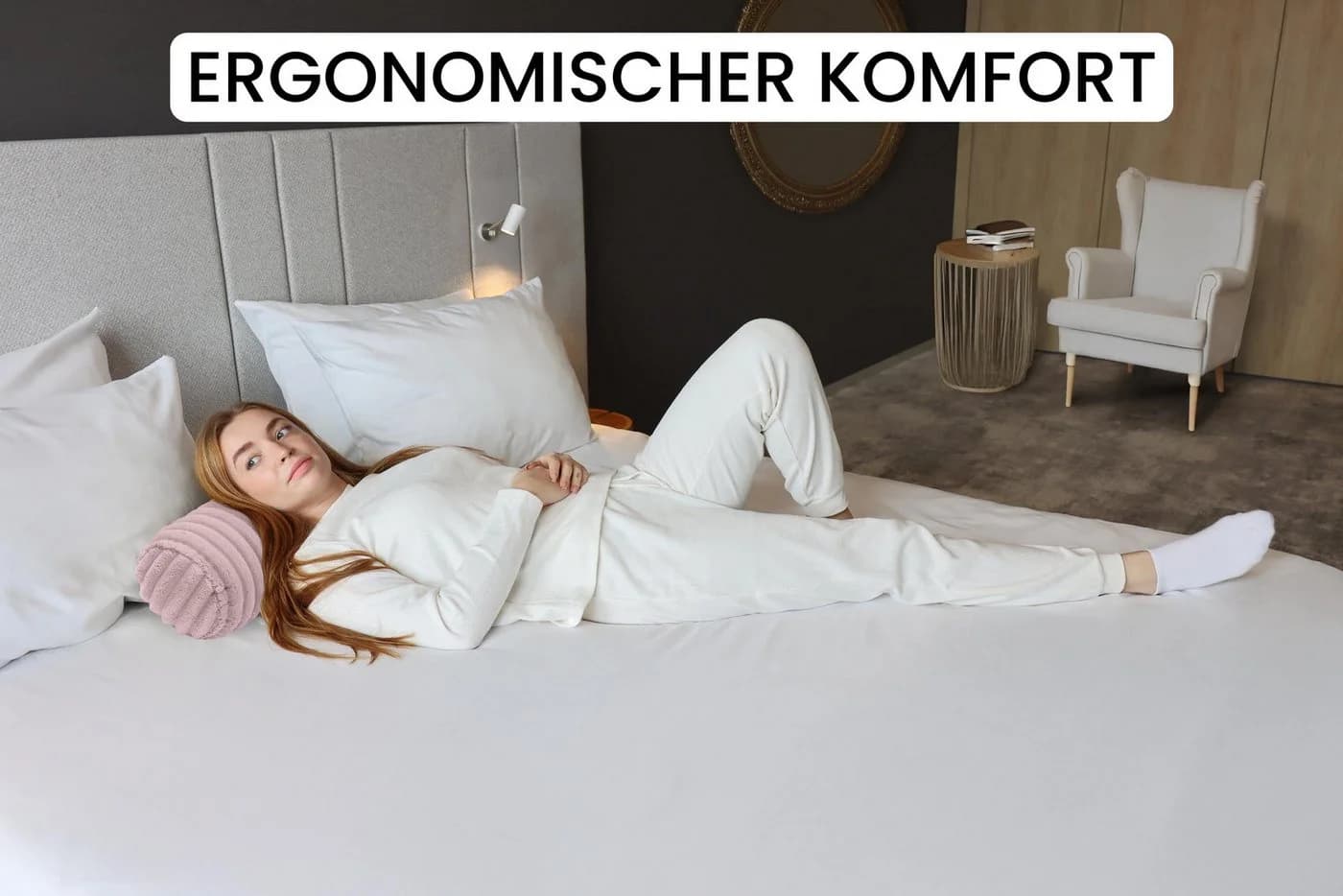 Amilian Nackenrolle Rosa mit Bezug - Bild 5