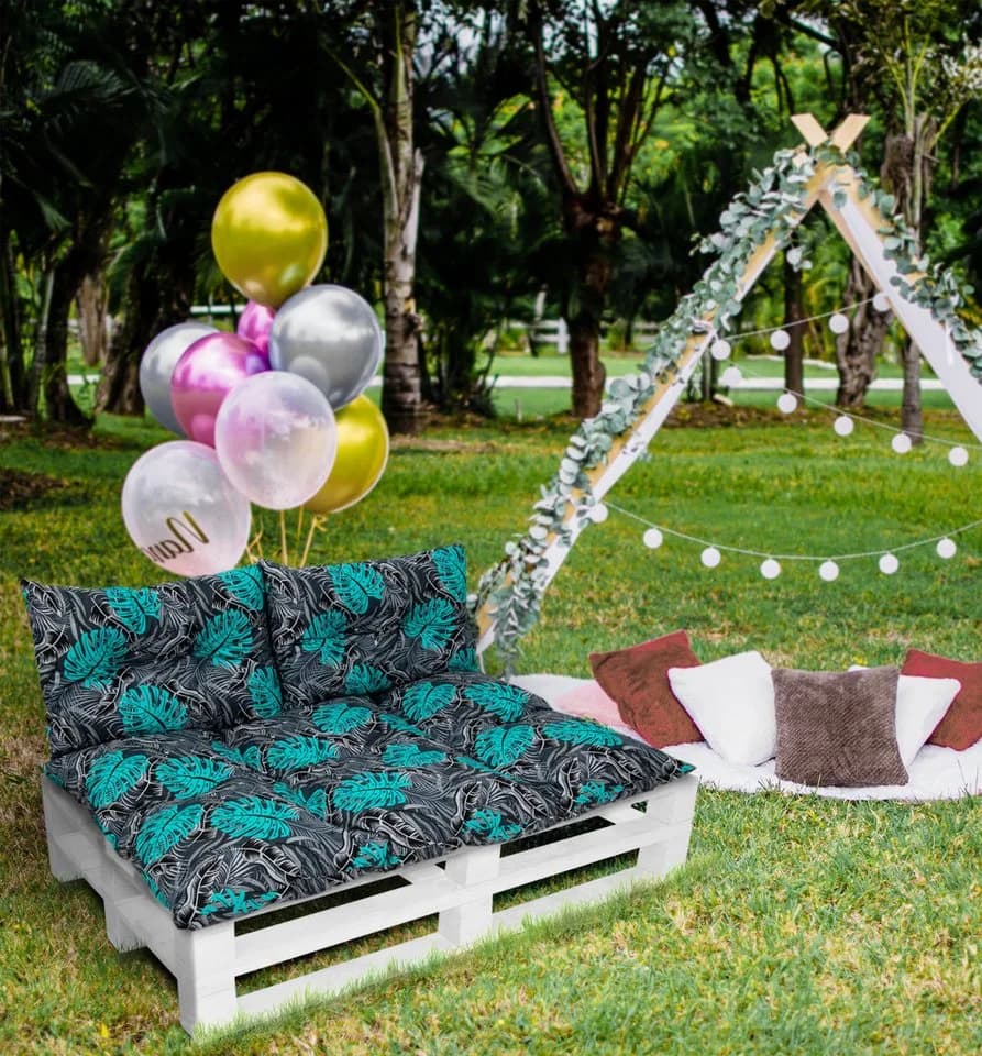Amilian Gartenbankauflage 3er Set Baumwolle Polyester - Bild 4
